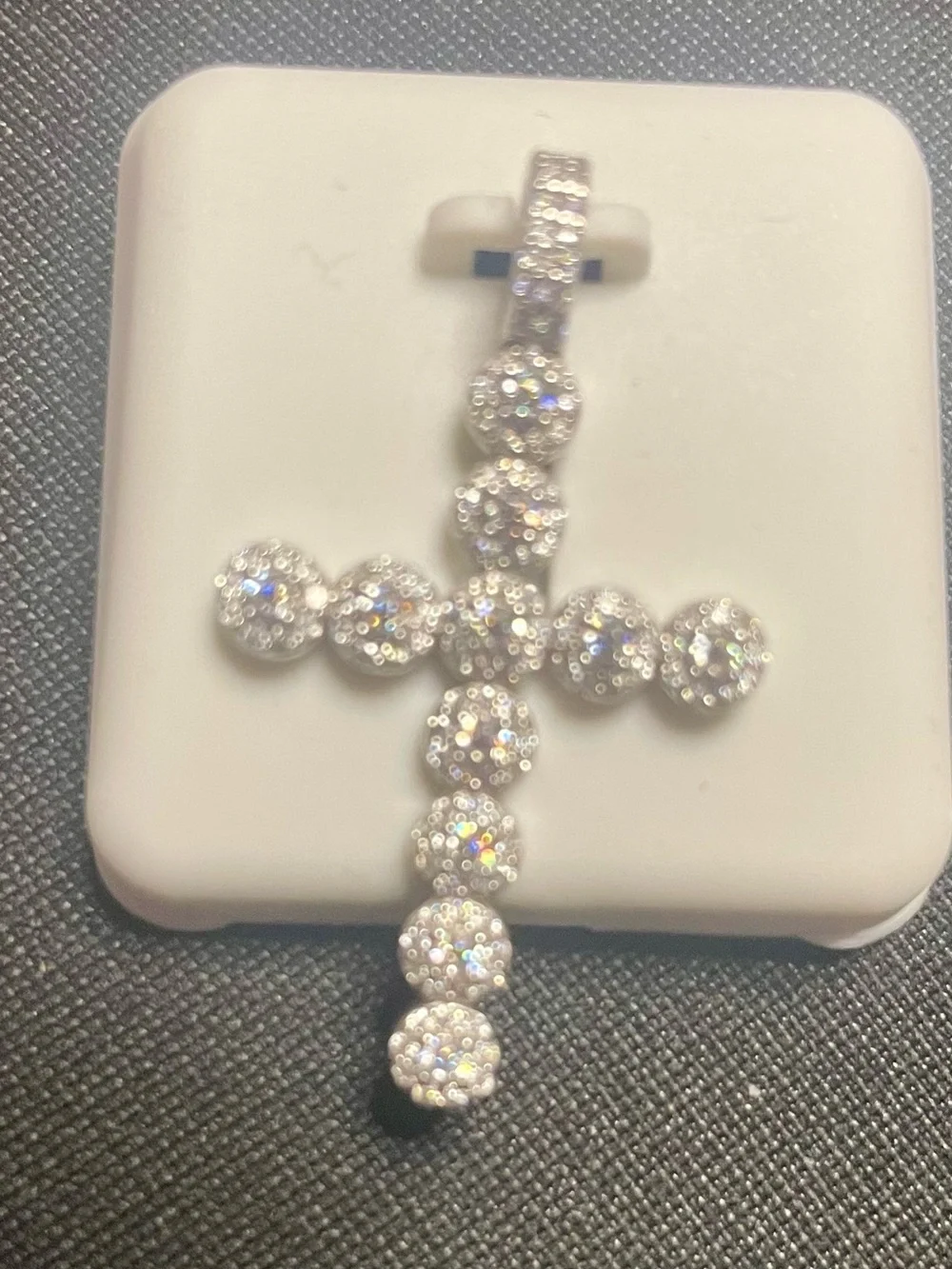 Moissanite 925 silver cross pendant Sparkling  Moissanite